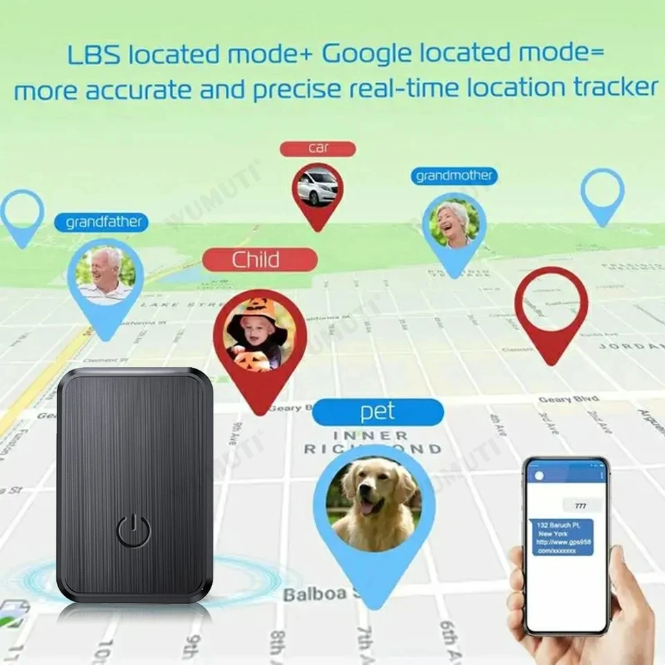 Mini GF08 GPS Tracker ติดตามรถแบบเรียลไทม์ Anti-Theft Anti-lost Key สัตว์เลี้ยง Locator Strong Magnetic Mount SIM ข้อความ Positioner