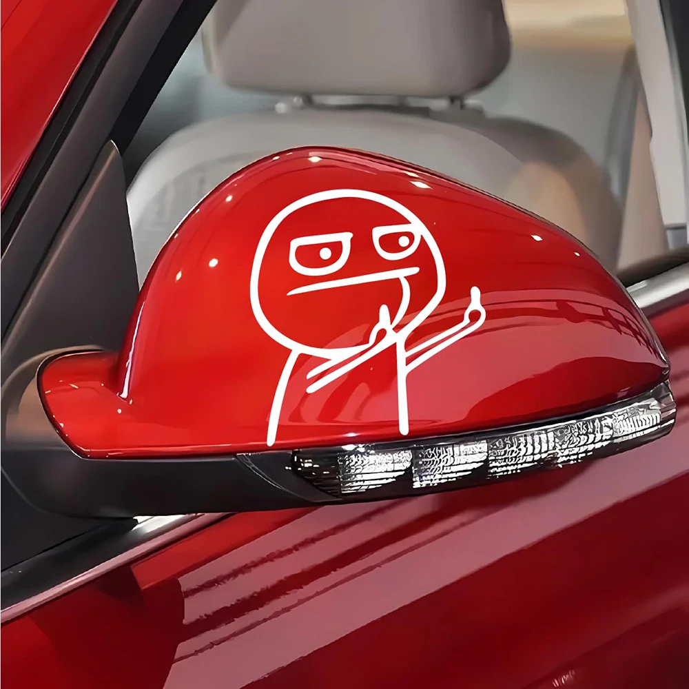 Carro da motocicleta dos desenhos animados engraçado dedo médio reflexivo vinil adesivo de carro bicicleta decalque estilo decoração acessórios exteriores