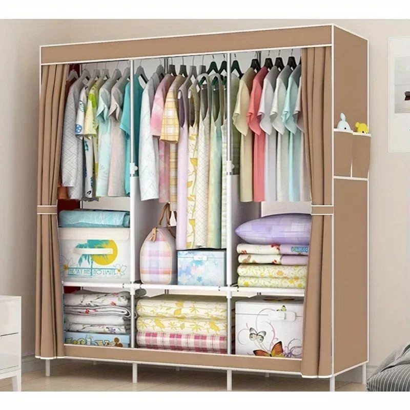 Guarda-roupa simples transfronteiriço, guarda-roupa à prova de poeira, economia doméstica, dormitório, cabide, simples e moderno, quarto