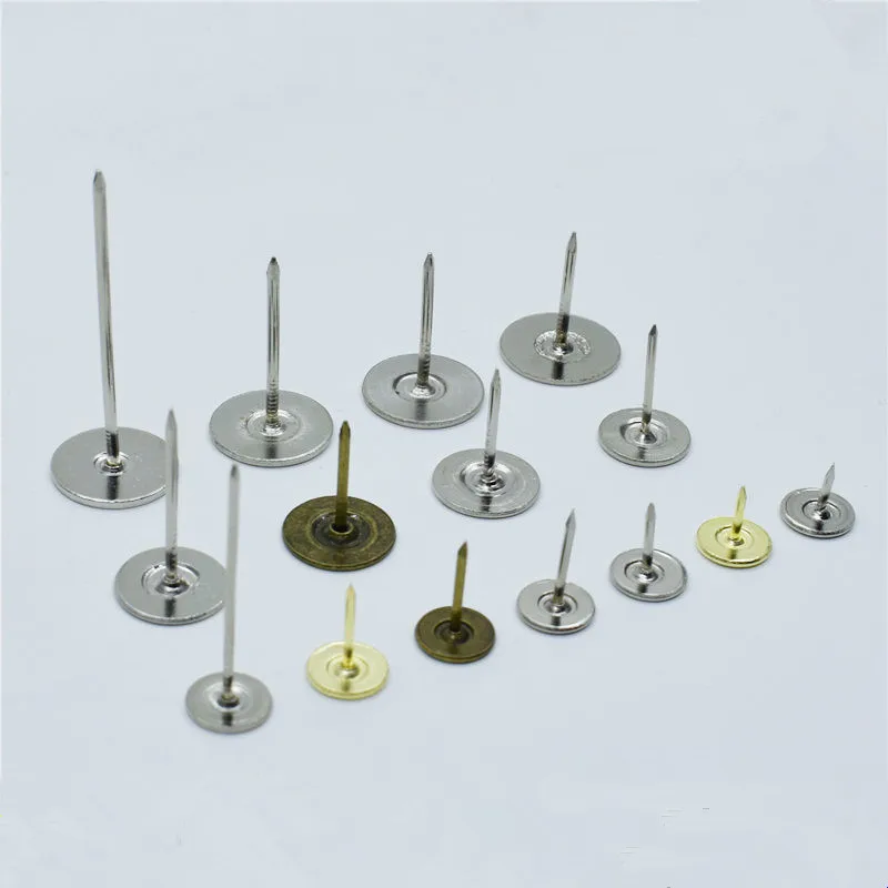 100 stücke Metall Druckbolzen Dekorative Reißzwecken Antike Tack Pin Nagel Runde Form Push Pins Thumb Tacks Wand Kork Bord Büro