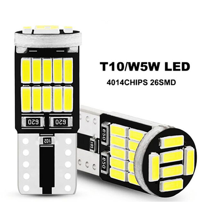 10 PC CANbus W5W T10 194 หลอดไฟ LED รถยนต์ 26SMD 4014 Auto High Bright WEDGE ป้ายทะเบียน Clearance โดมประตูโคมไฟ 12V