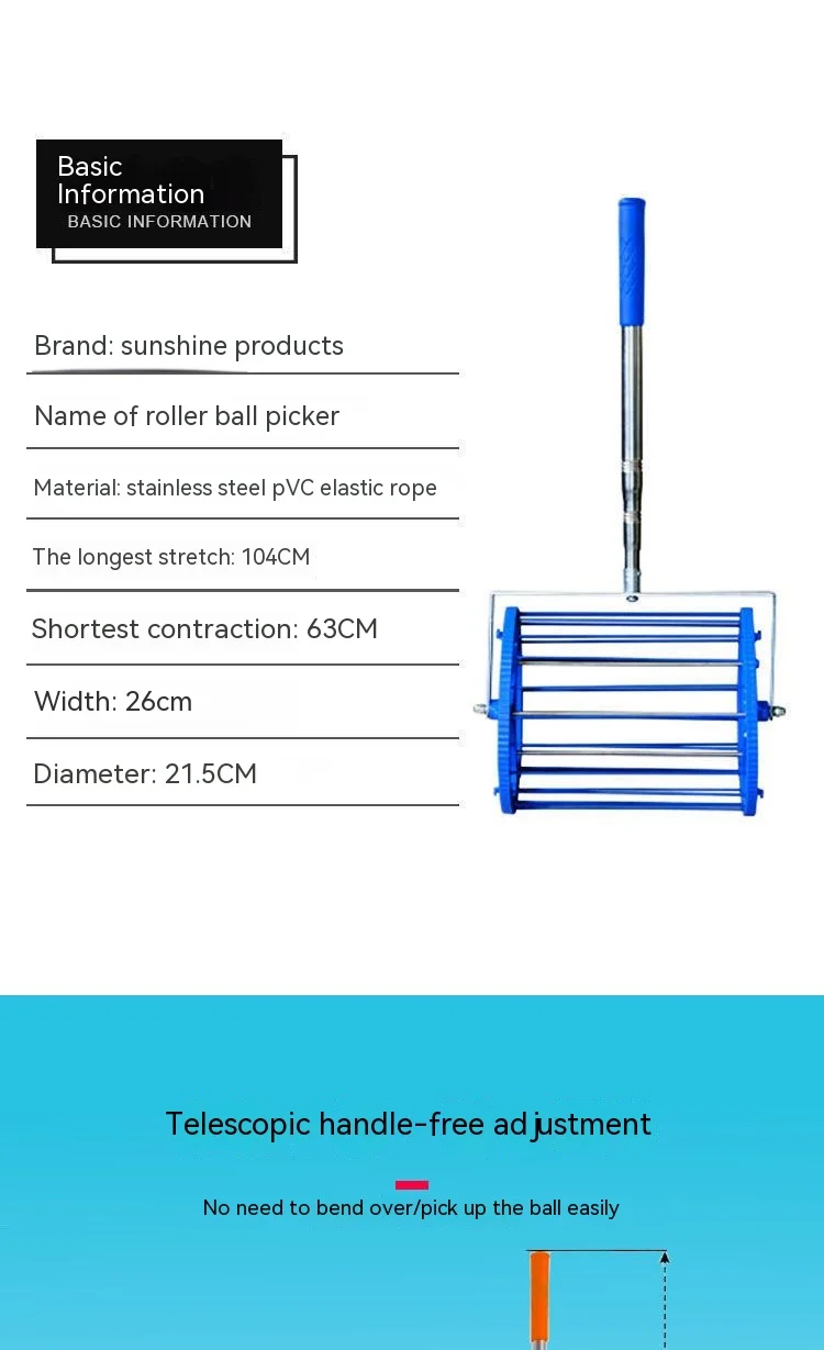 Recogedor de pelotas de tenis de mesa de alta calidad, tipo tambor telescópico, práctico recogedor de pelotas de tenis de mesa