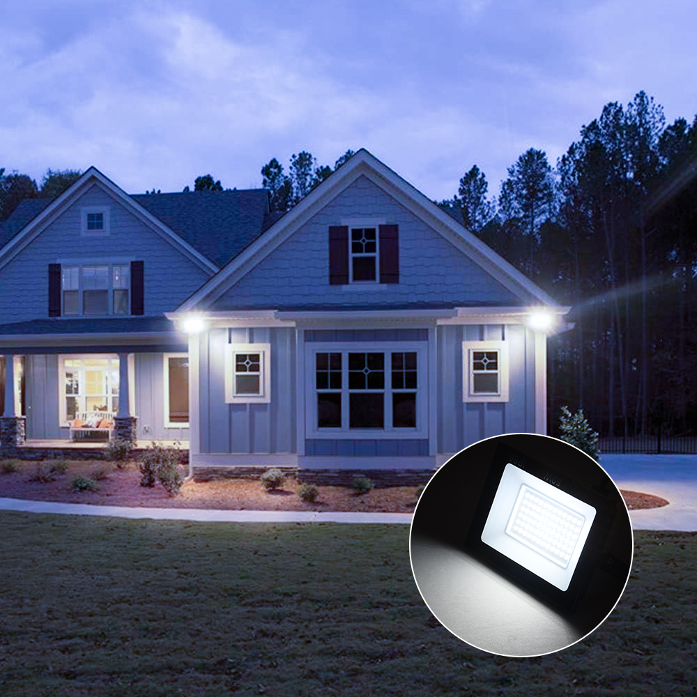 Luce di inondazione a LED 10W 20W 30W 50W 100W AC220V Riflettore Faretto esterno Lampione stradale Lampada da parete esterna a LED per giardino
