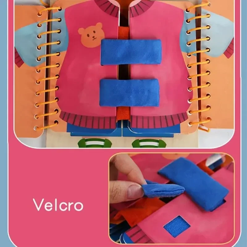 Montessori ของเล่นการศึกษาเด็กทักษะชีวิตผูกเชือกผูกรองเท้าซิปหัวเข็มขัดไม้ Multi-Layer Busy BOARD ปริศนาของขวัญ