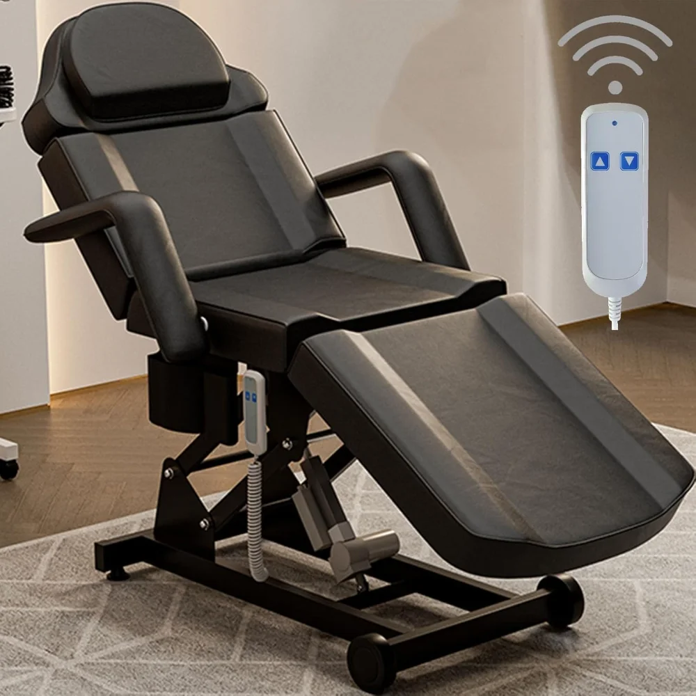 Professional Hydraulic Tattoo Chair, Height Adjustable Facial Chair, 360 ° Rotating Eyelash Chair Massage Bed