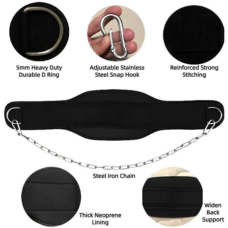 1Pcs Nowy styl Podnoszenie ciężarów Siłownia z łańcuchem do ćwiczeń Kulturystyka Podciąganie Trening siłowy Obciążenie Pasek biodrowy Zagęścić