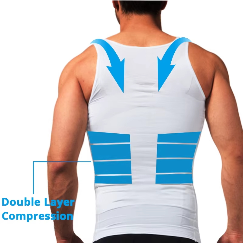 Canotta modellante per il corpo a compressione da uomo, gilet dimagrante addome addome sottile palestra allenamento pancia controllo canotta a compressione shapewear