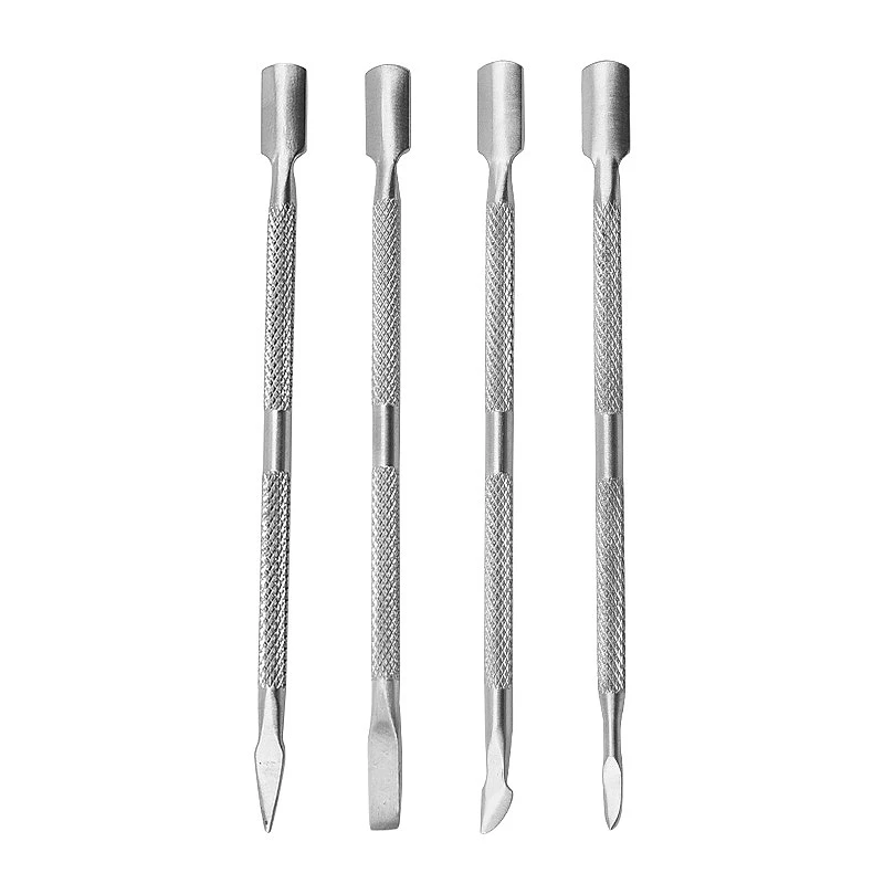 Spingipelle a doppia estremità in acciaio inossidabile Spingipelle per pelle morta per pedicure manicure Nail Art Cleaner Strumento per la cura Vendita in fabbrica