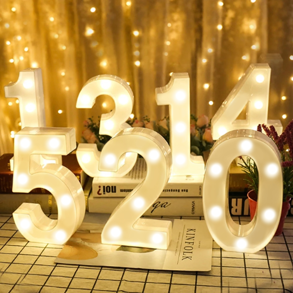 Nummer Buchstaben Lampe leuchtendes Alphabet führte Lichter Dekoration Nachtlicht für zu Hause Hochzeit Geburtstag Weihnachten Party Dekoration