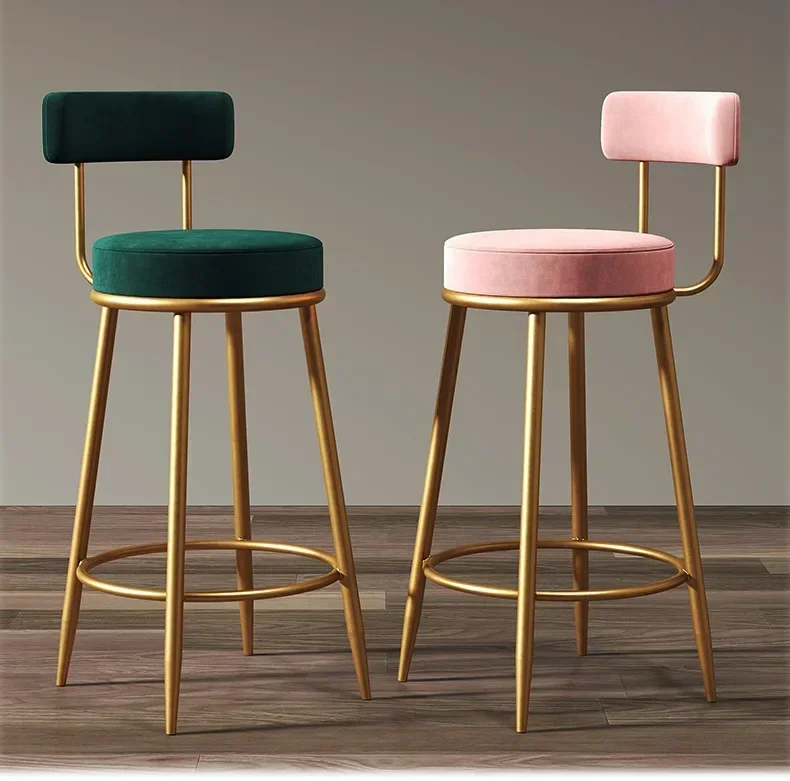 Silla de Bar informal Simple para el hogar, taburete alto con respaldo, silla de comedor, tienda de uñas, sala de recepción, taburetes de Bar, mesa de Bar para el hogar