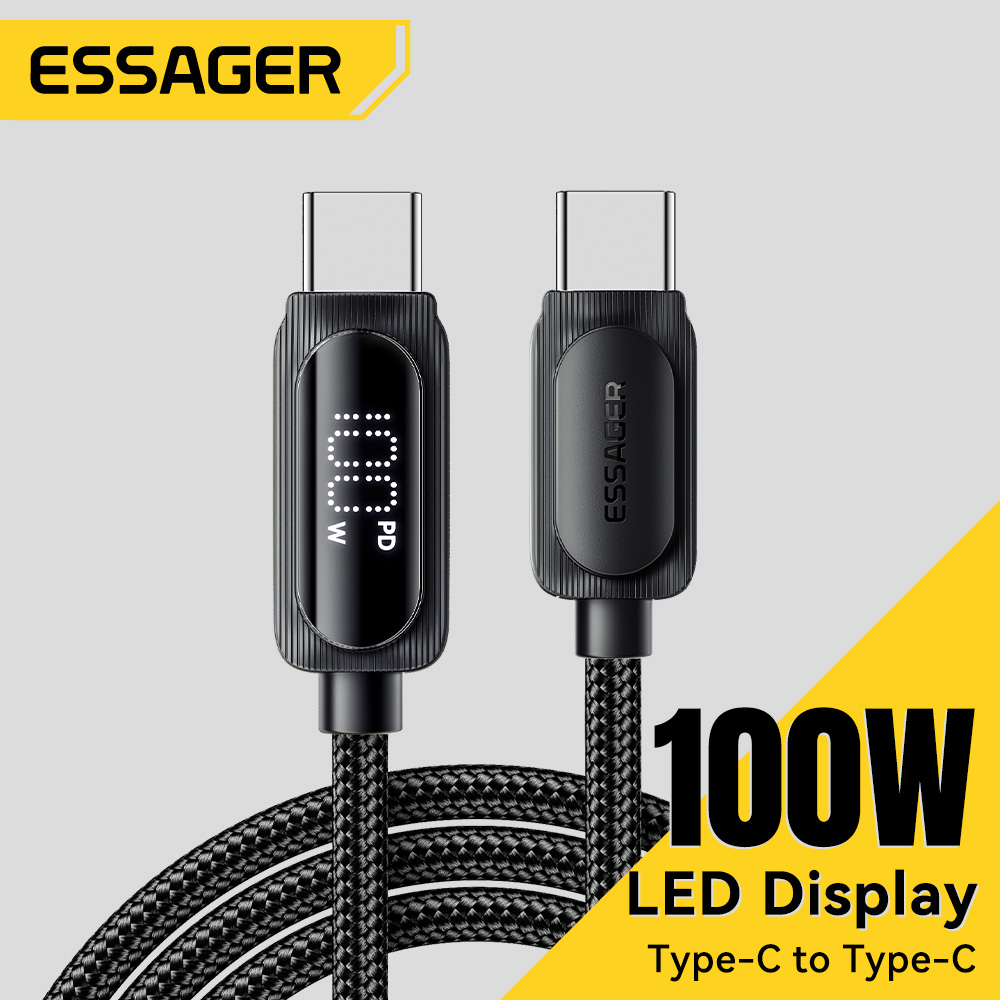 Essager 100 W USB Typ C auf USB C Kabel für Xiaomi Samsung PD 5A Schnellladekabel für MacBook iPad Pro Tablet Laptop Kabel