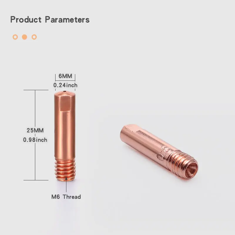 5/10PCS Spitze Gas Düse MB-15AK M6 * 25mm Schweißen Taschenlampe Kontaktieren Spitze Gas Düse 0,6/0,8/0,9/1,0/1,2mm Für MB-15AK 14AK MIG/MAG Teil