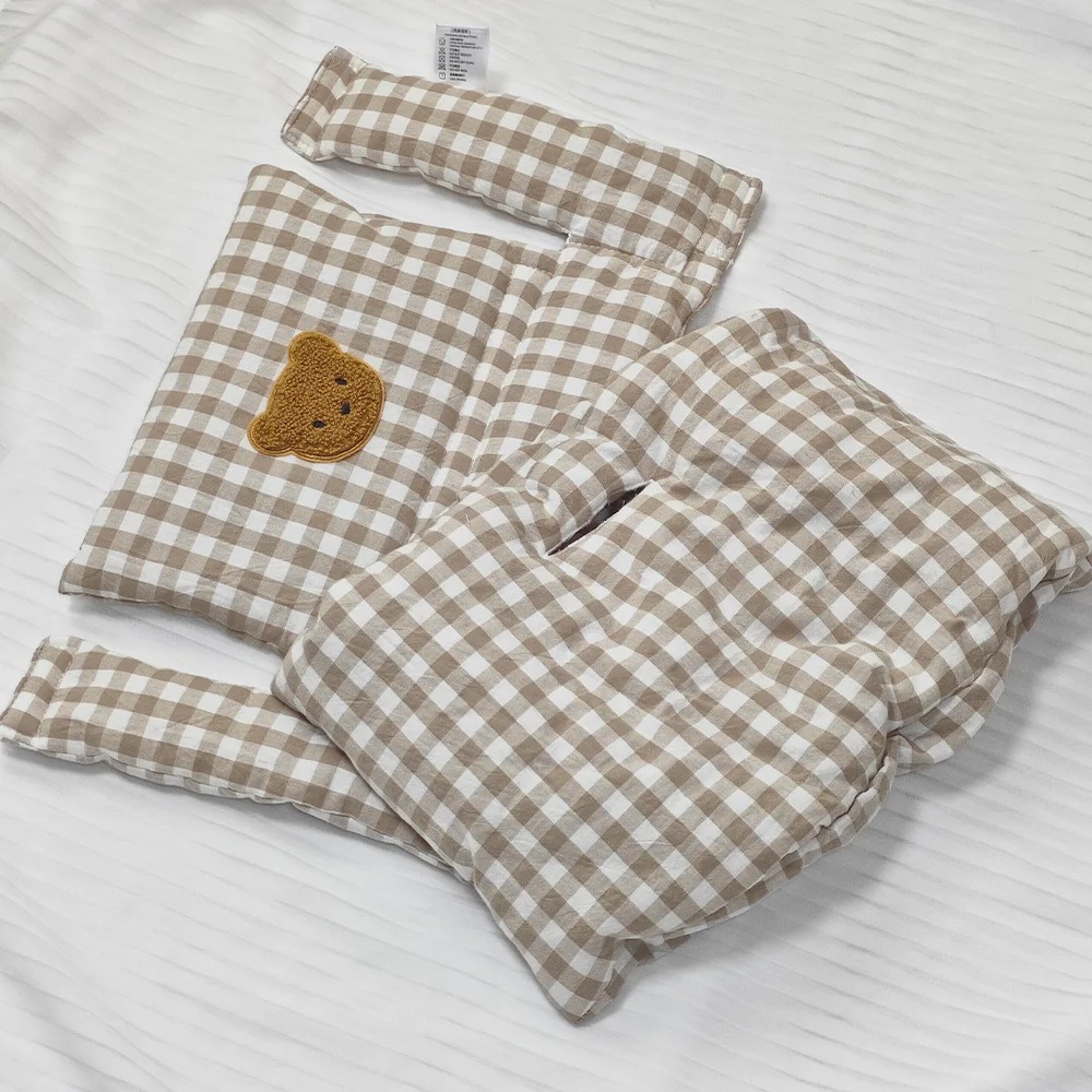 Almofada de assento macia para bebês, almofada de cadeira alta de bebê, almofada traseira de cadeira de urso de desenho animado e almofada de assento, acessórios de cadeira alta