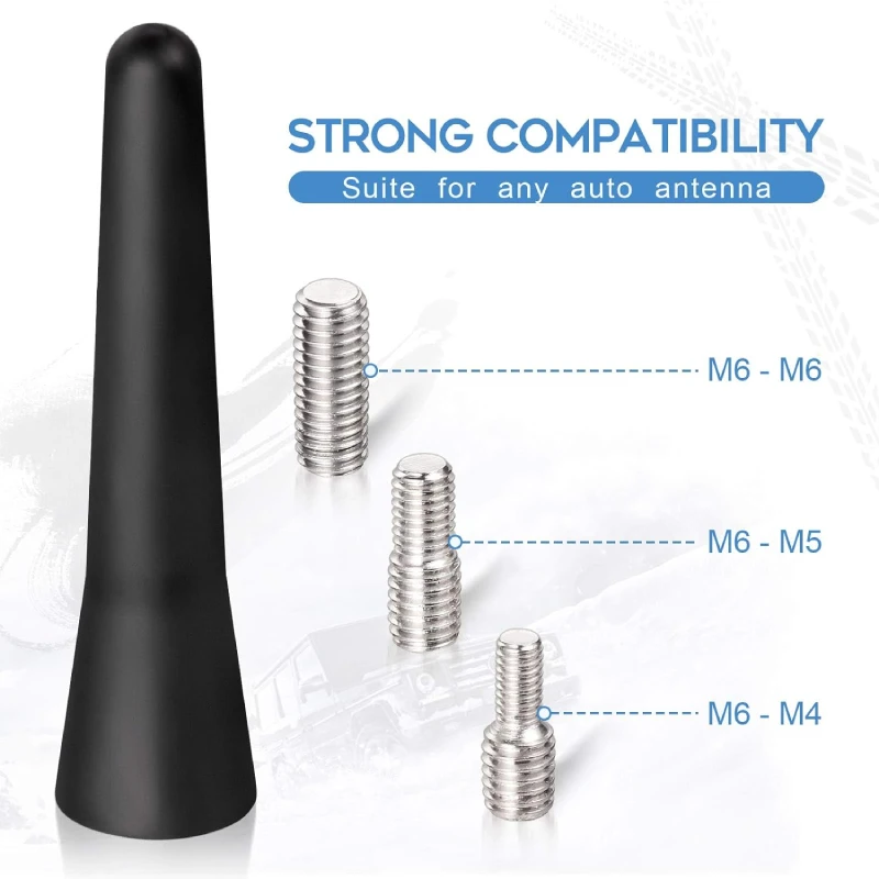 Antena samochodowa mini krótkofalowa 6,5 cm, śruby, antena sygnałowa, aluminiowa, antyhuśtawka, adapter odbiornika, uniwersalne elastyczne akcesorium