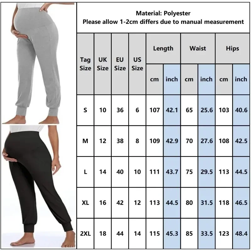 Spring Maternity Women's Casual Pants Solid High Waist Strechy Lounge Trousers For Pregnant Women Joggers With Pockets