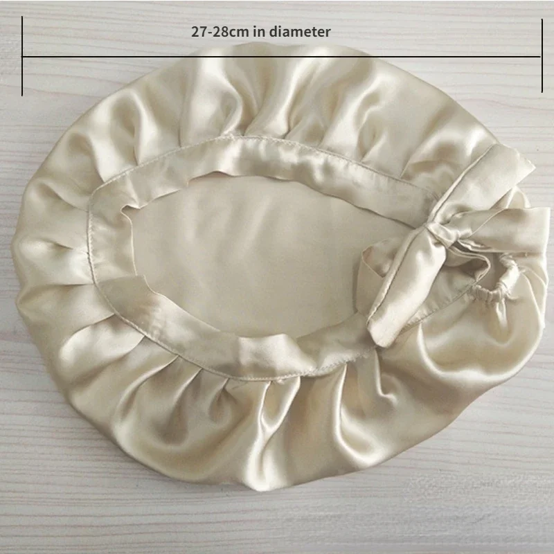 Nguyên Chất Lụa Tóc Bonnets Cho Nữ Ngủ Nắp Cao Cấp Natual Lụa Ngủ Nắp Đêm Bonnet Mũ Bảo Vệ Tóc Băng Đô Cài Tóc Turban Gọng Đầu áo Tắm Len