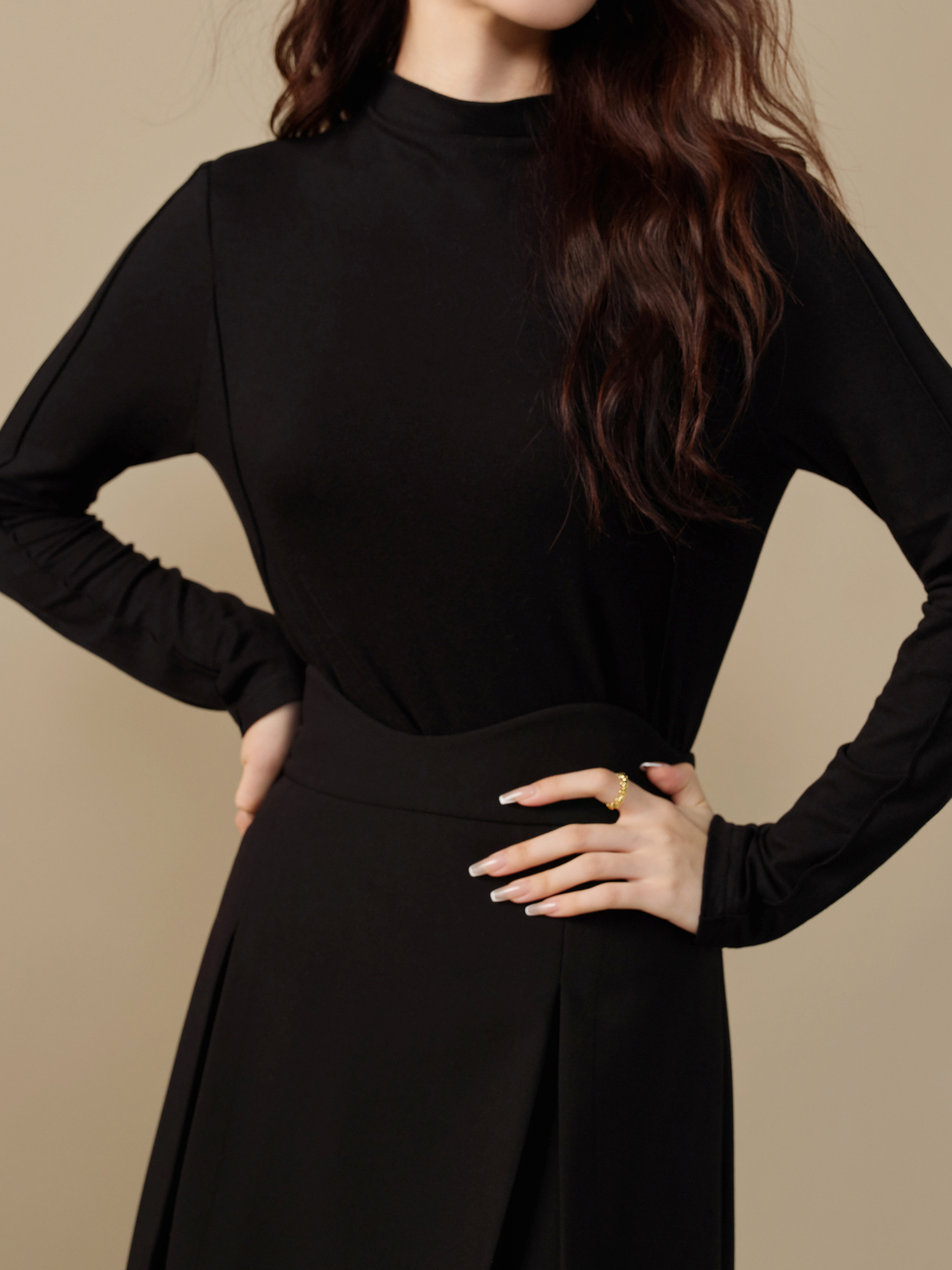 Dushu【 4 Farben 】 8.7% Wolle Frauen Pullover Pullover Mock Neck Winter warme Langarm Tops lange All-Match Pullover Tops 24 ds84514