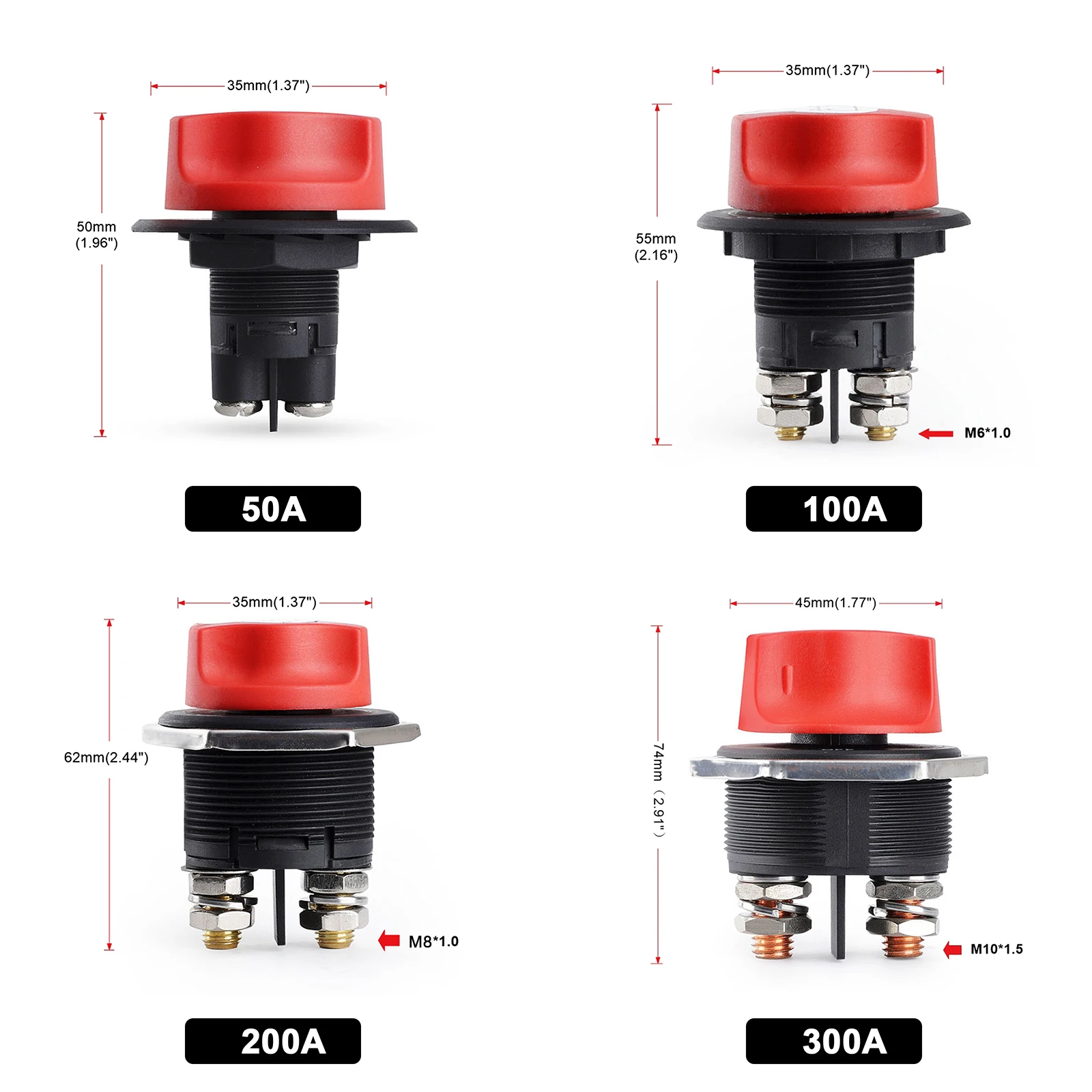 Interruptor de desconexão da bateria, interruptor mestre de corte de energia, dc 32v 50a 100a 200a 300a, isolador de bateria, interruptores de matar para carro