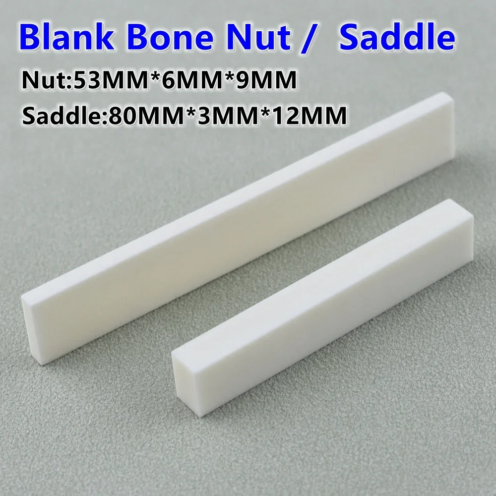 1pc 6 String  Guitar Bone Nut  and Bridge Saddle Made of Real Bone for acoustic/ electric guitar parts and accessories