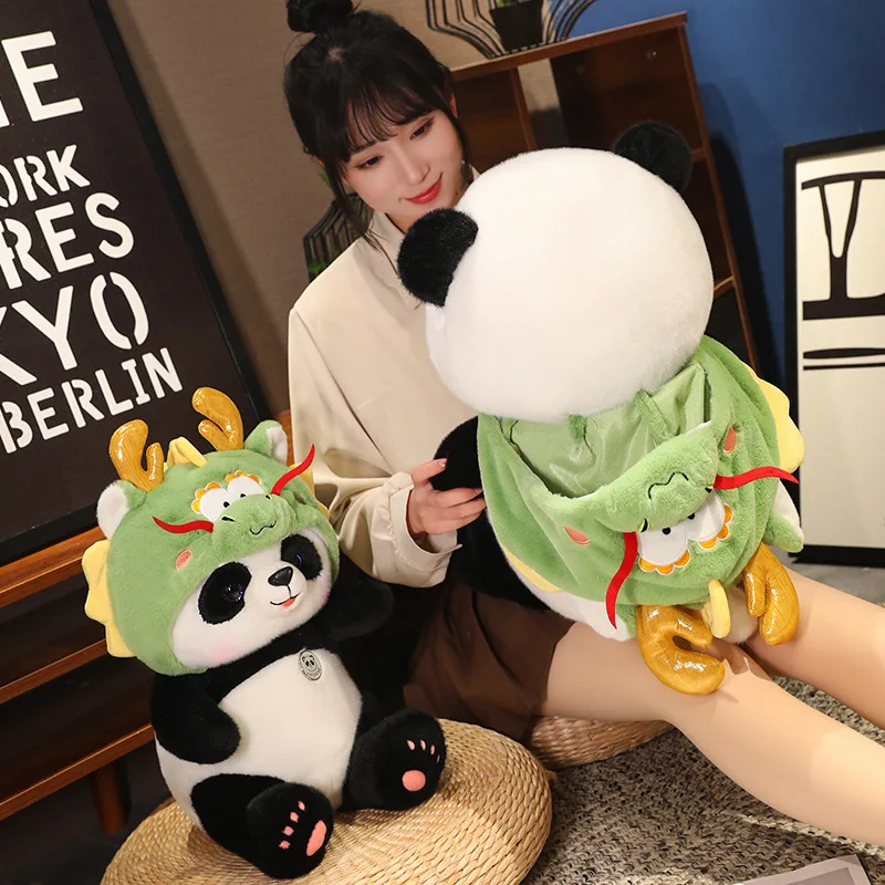 คอสเพลย์ตุ๊กตาหมีแพนด้าตุ๊กตาหนานุ่มการ์ตูนสัตว์ plushie หมอนการตกแต่งบ้านของขวัญวันเกิด