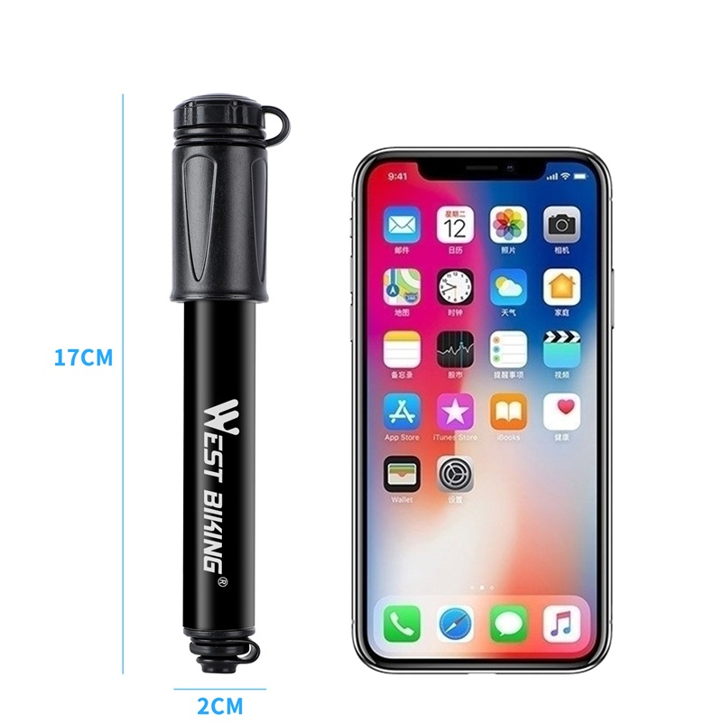 Tây Đi Xe Đạp Mini Bơm Xe Đạp 100Psi Di Động Valve Schrader Presta Bơm Hợp Kim Nhôm MTB Đường Lốp Xe Đạp Tay Bơm Không Khí