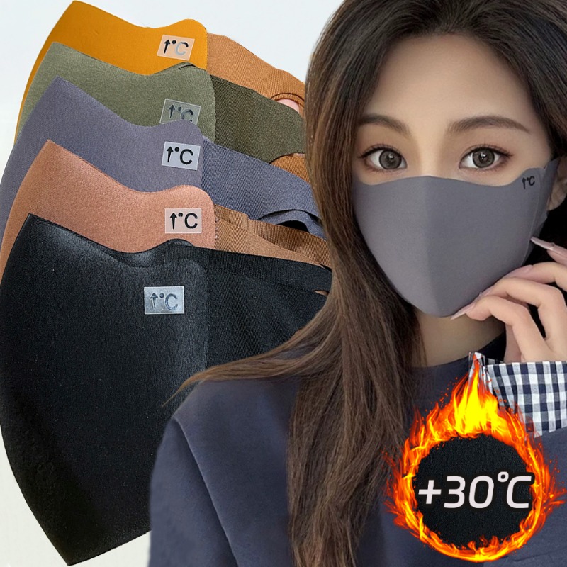Máscara cálida a prueba de viento para invierno, máscara facial ajustable de Color sólido para exteriores, protector solar para ciclismo y correr, accesorios de moda