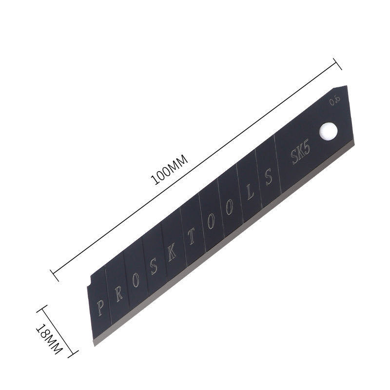 100PCS 100mm * 18mm Schwarz Edelstahl Utility Messer Klinge DIY Werkzeug Ersetzen Die Carving Klinge für Student Büro Schreibwaren