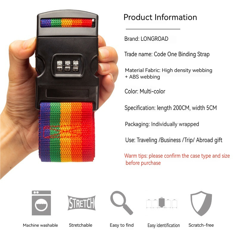 Adjustable Luggage Strap for Suitcases TSA-Approved with Lock Keep Bundling Packing Belt Suitcase Safety Travel Bag Accessories