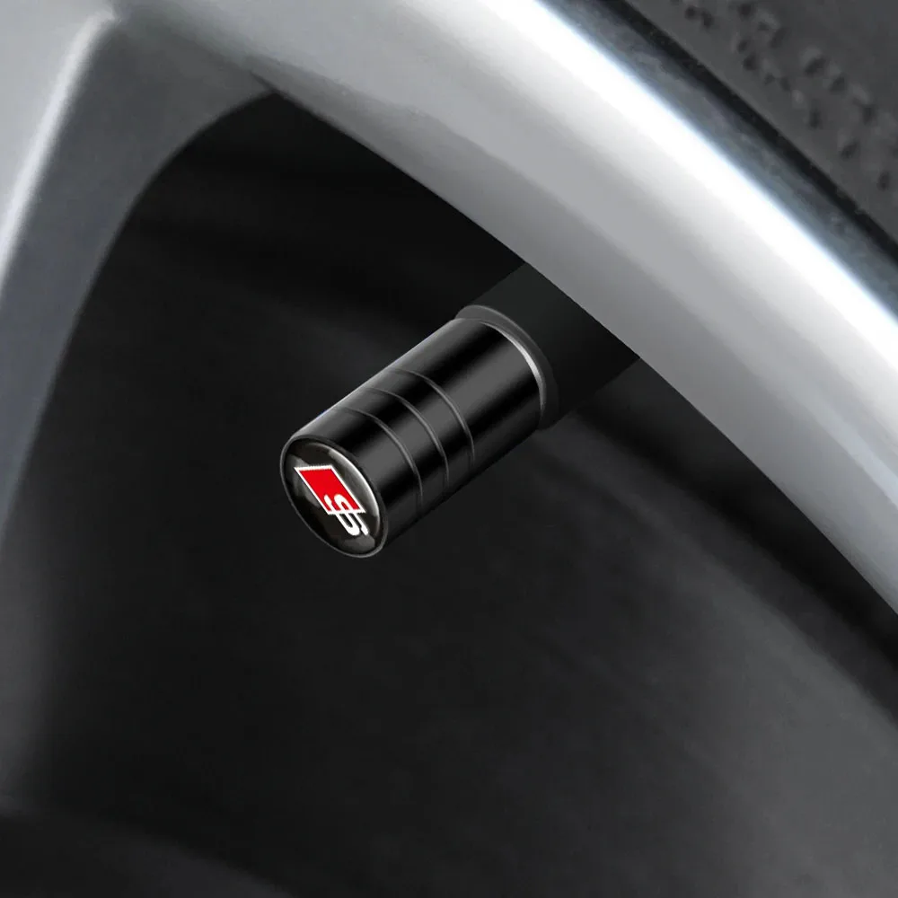 4 ชิ้น/เซ็ตรถล้อยางวาล์ว Caps Air Stem สําหรับ Audi A5 A6 C6 C5 A1 A7 A8 Q2 Q3 S3 a4 b5 B6 A3 8P 8V 8L ฿ S ยางปลั๊ก Accessorie