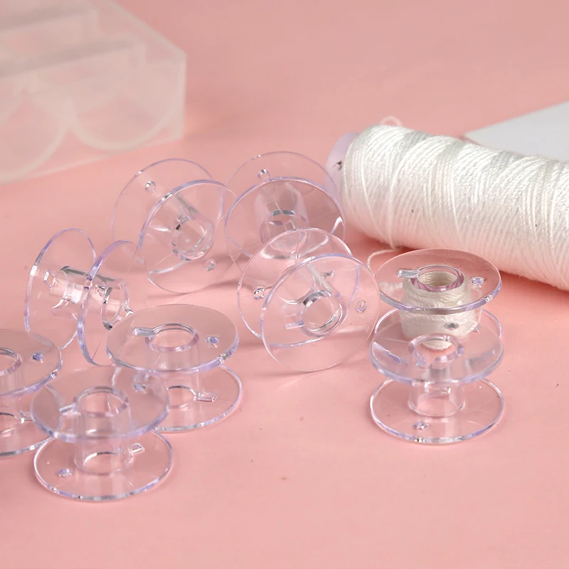 25 ชิ้นที่ว่างเปล่า Bobbins Spools ล้างจักรเย็บผ้า Bobbins Spools กล่องเก็บพลาสติกสําหรับครัวเรือน DIY เย็บอุปกรณ์เสริมเครื่องมือ