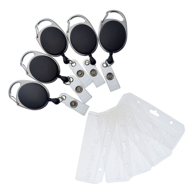 ABS 亜鉛合金格納式簡単にプルバッジリール透明 PC カードホルダーカードポルテカルテバッジナースアクセサリー