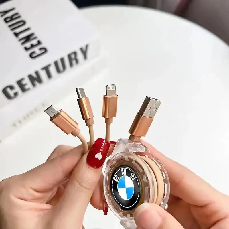 3 In 1 Fast Charger USB Data Cable Car Accessories For BMW M Performance M3 M4 M5 X1 X3 X5 X6 X7 F10 F20 F22 F30 G20 G30