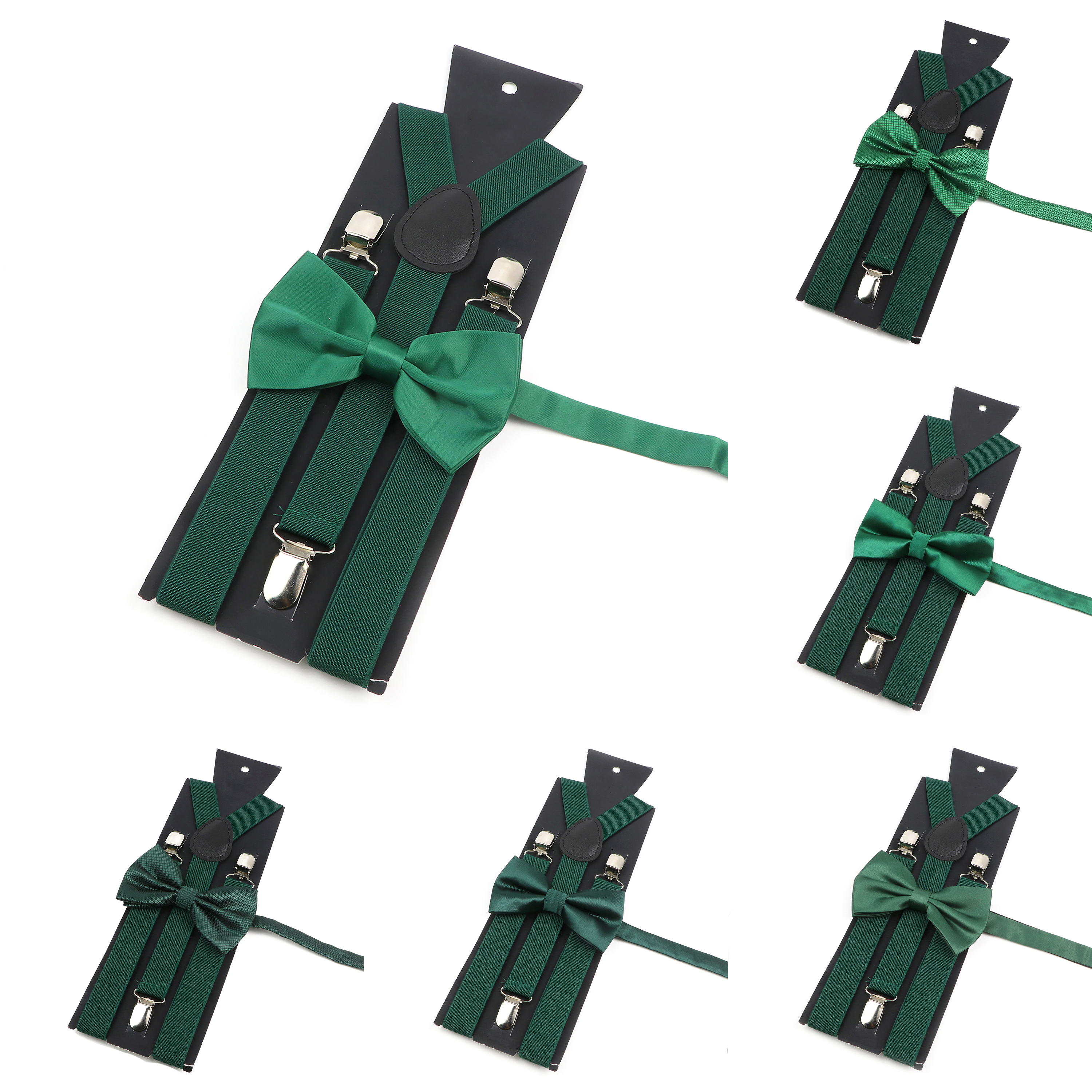 Hot Koop Groen Turquoise Kleur Jarretel Bowtie Set Voor Mannen Jongens Elastische Verstelbare Y-Back Bretels Bandjes Pak Shirt accessoire