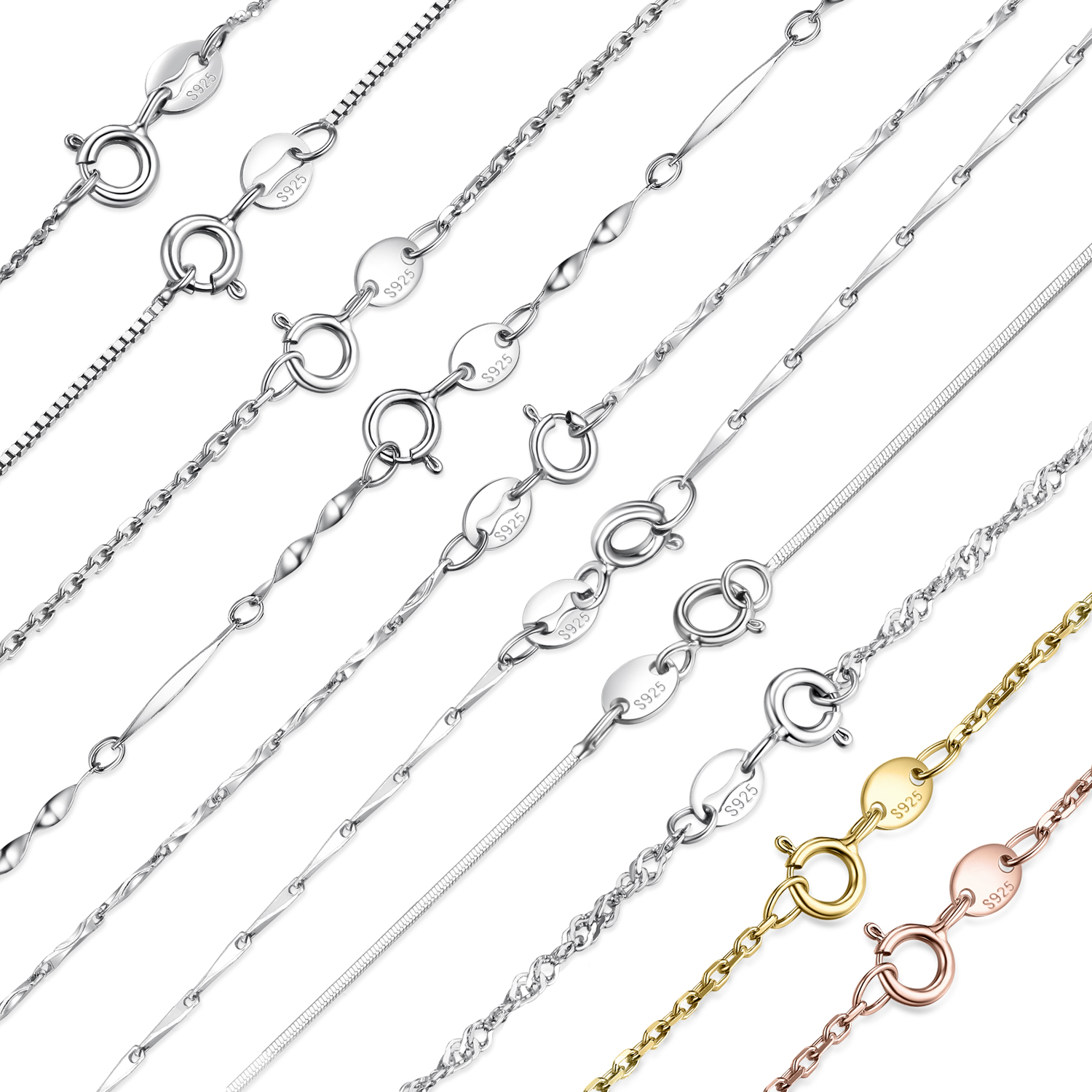 Женское ожерелье из серебра 100% пробы, с плетением