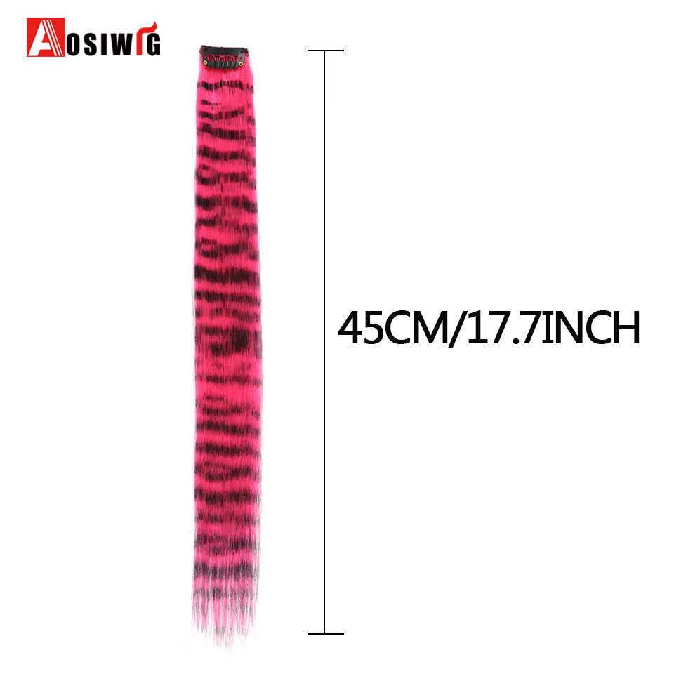 Pinza de pelo de plumas sintética de 18 ", extensión de cabello de una pieza, postizo colorido DIY para chicas hermosas de moda