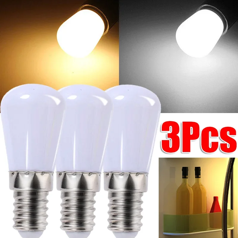 3PCS LED Light Bulbs E12/E14 Refrigerator Light Bulbs 220V LED Refrigerator Lamps Screw Bulb for Refrigerator Display Cabinets