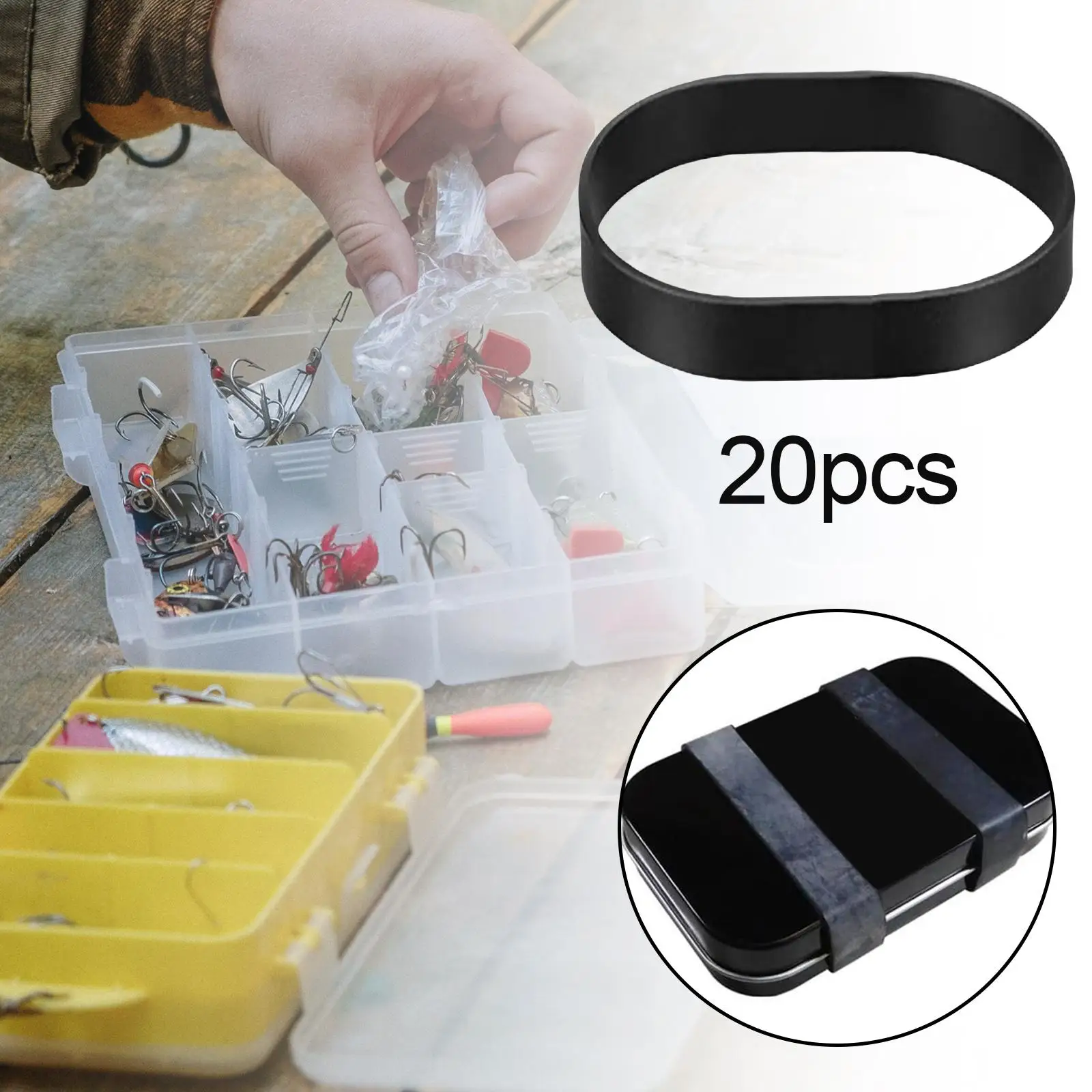 Bandas de goma resistentes para senderismo al aire libre, 3 de 1/2 "x 1/2", 20 unidades