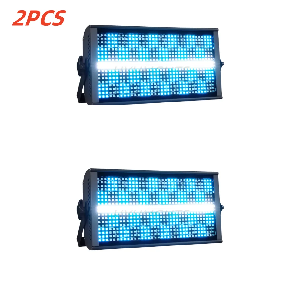 2 SZT. 200W LED Stroboskop Super Jasny RGBW 4w1 48 Segmentów Biały 8000K DMX Dj Wash Bar Efekty Świetlne Stroboskopowe na Scenę