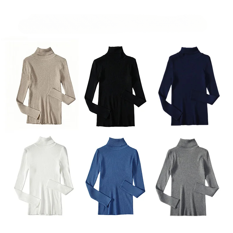 AOSSVIAO 2025 Basic Mock Hals Geribbelde Truien voor Vrouwen Leuke Sexy Gebreide Herfst Winter Warm Ingericht Mode Trui