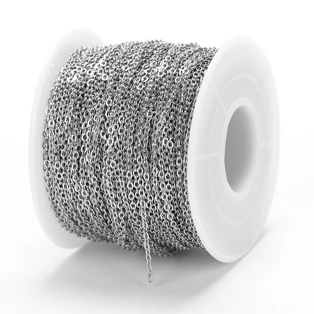 10 metrów 1/1,5/2 mm Łańcuchy krzyżowe ze stali nierdzewnej w kształcie litery O do naszyjników Bransoletki Biżuteria DIY