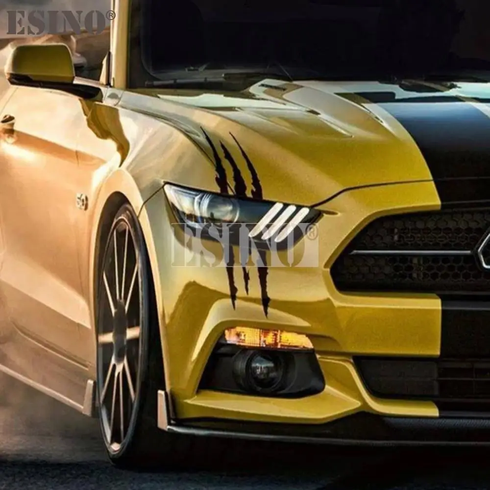 จัดแต่งทรงผมรถ Ghost Claw Scratch Stripe Marks ไฟหน้า Decal ไวนิล Decal Auto Body สติกเกอร์ตกแต่ง PVC แกะสลักไวนิล Decal