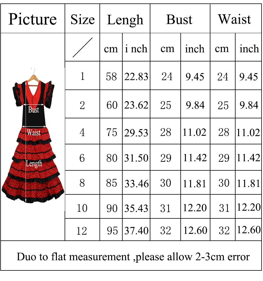 Vestido de baile tradicional español para niñas, vestido de lunares con borlas para Festival, falda clásica de estilo gitano Flamengo de cuatro colores para niños