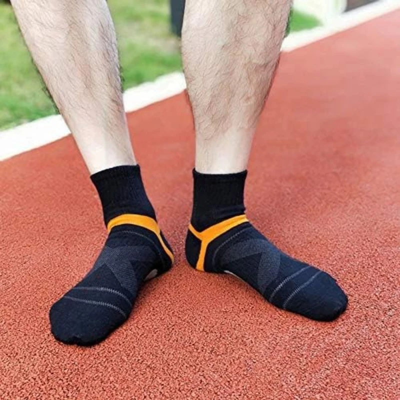 Calcetines tobilleros de cuarto para hombre, medias deportivas de algodón con ventilación, transpirables, atléticas, para correr, senderismo, rendimiento
