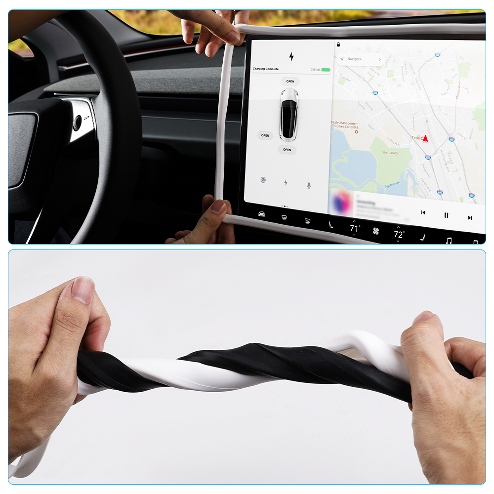 IPENGEN Para Tesla Highland Protetor de Tela Quadro de Silicone Display Edge Acessórios de Controle Central Para Tesla Modelo 3 Y