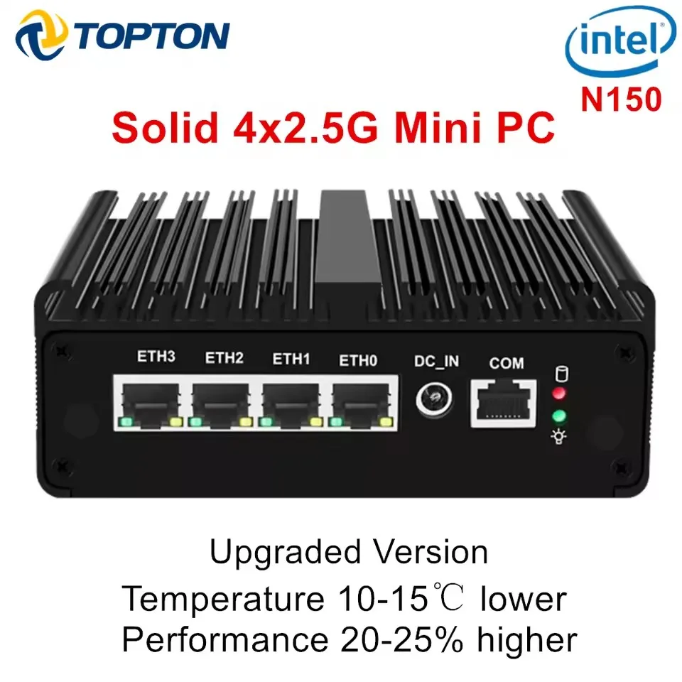 Solid Firewall Appliance Intel N150 N100 4x i226-V 2.5G Celeron J6412 N6210 Soft Router Proxmox pfSense OPNsense Fanless Mini PC