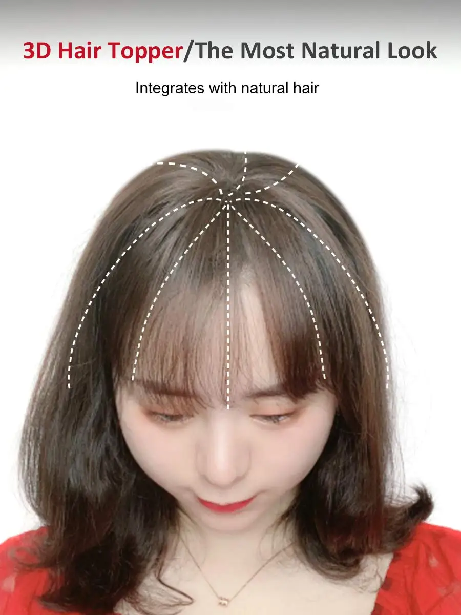 franja de cabelo sintético com clipe de topper de cabelo na extensão do cabelo estilo ar 3D franja de cabelo leve