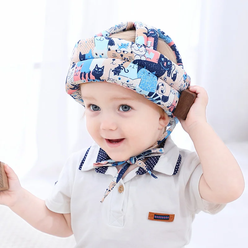 Capacete de proteção para cabeça, almofada anti-queda para crianças aprendem a andar, boné de segurança para bebês