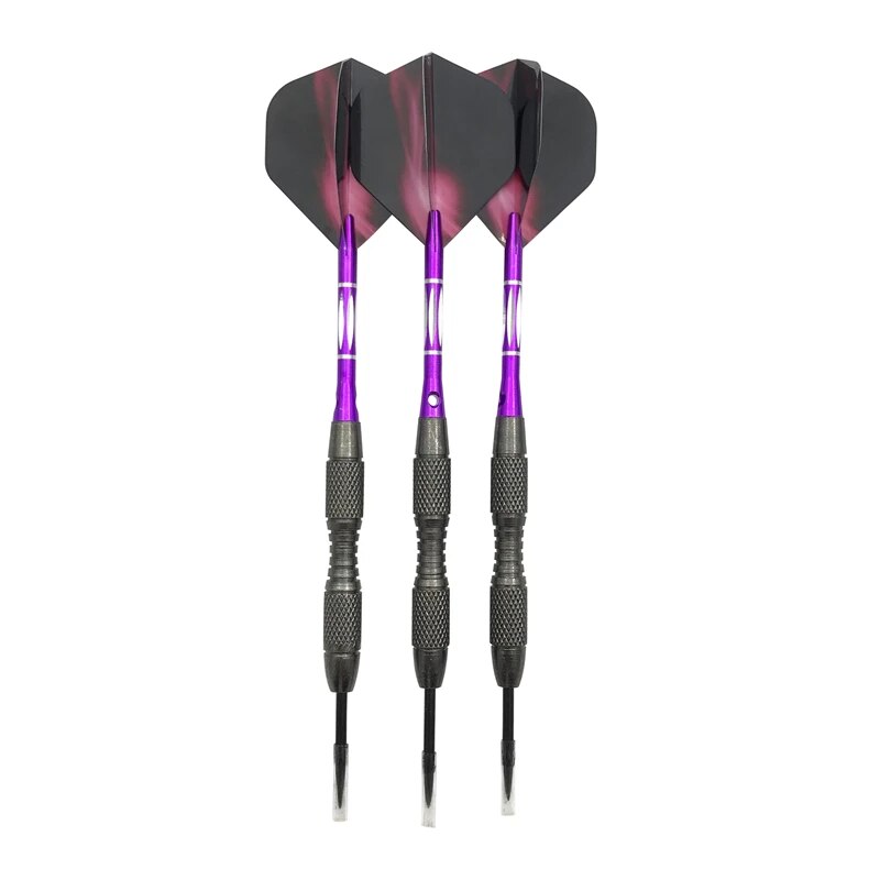 3 ピース/セットの金属高級模造タングステン鋼ダーツ 20 グラム競争トレーニング紫彫刻ロッド紫ダーツ翼
