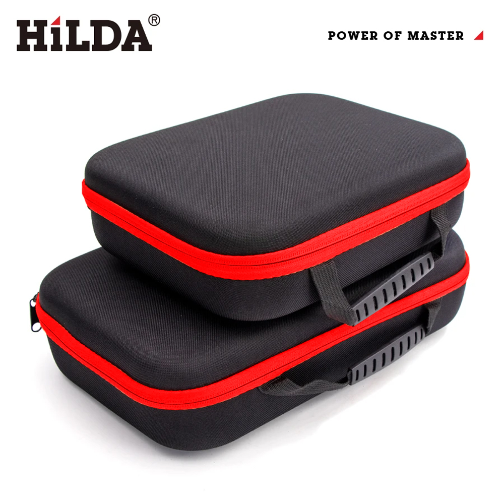 HILDA กระเป๋าเครื่องมือความจุขนาดใหญ่ มีขอบสีแดง เครื่องมือ กระเป๋าเครื่องมือกันน้ํา กระเป๋าเครื่องมือฮาร์ดแวร์ช่างไฟฟ้า