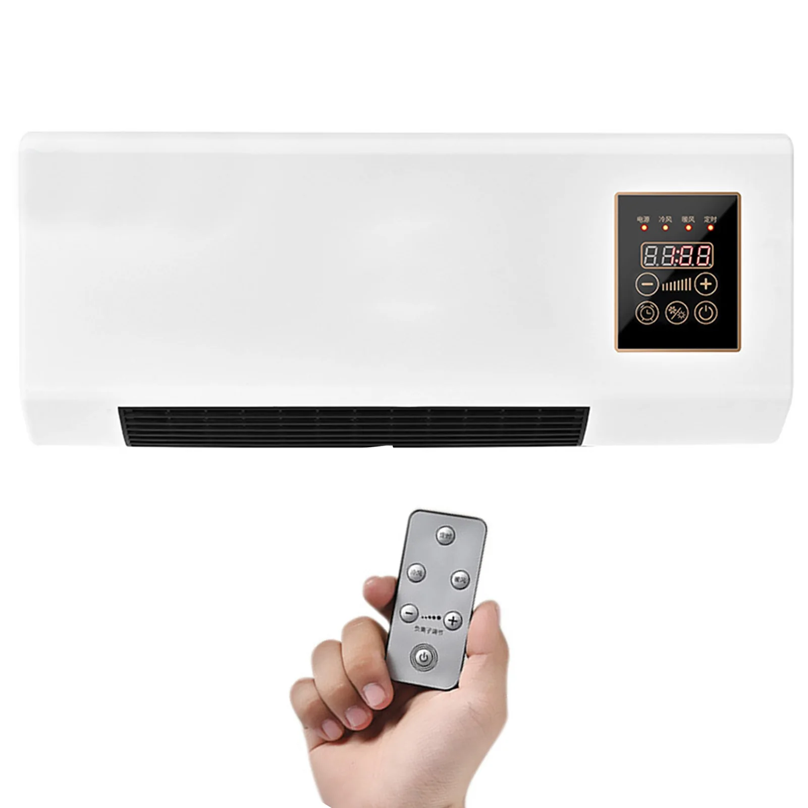 Mini ar condicionado de parede com aquecimento de temperatura constante ABS e PP resfriamento e aquecimento rápido para sala de estar